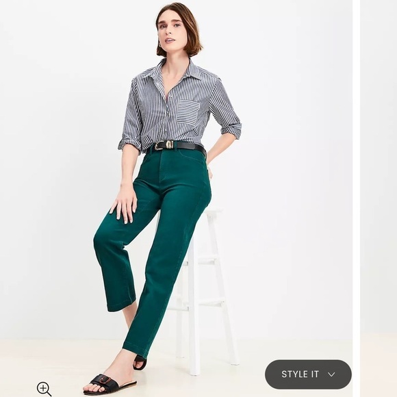 NEW 1822 Denim Women’s High-Rise Straight Leg Jeans Green Spruce Size 10/30 - Picture 10 of 10